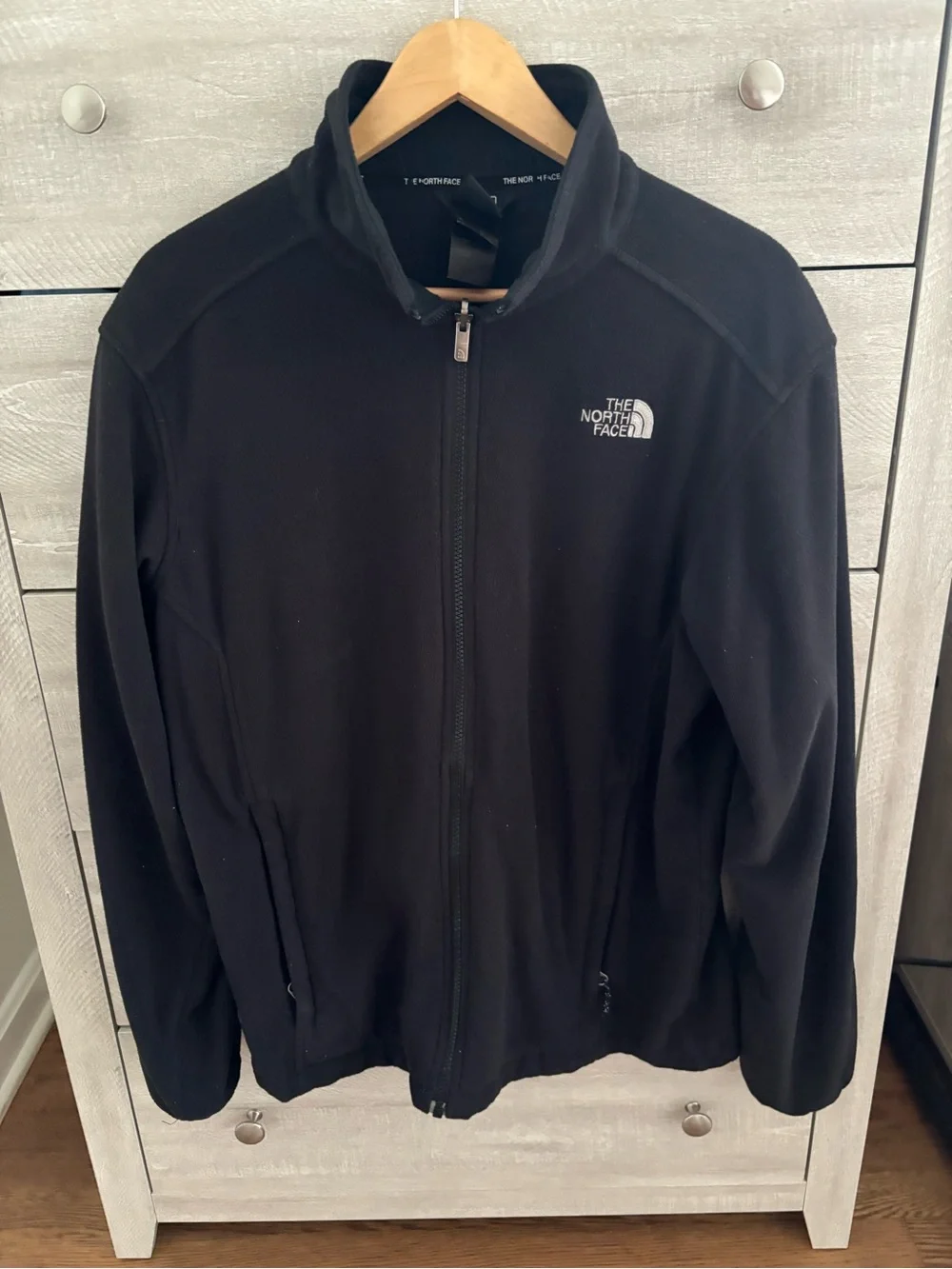 The North Face Men’s Large Black Full Zip Fleece Jacket Hiking Gorpcore